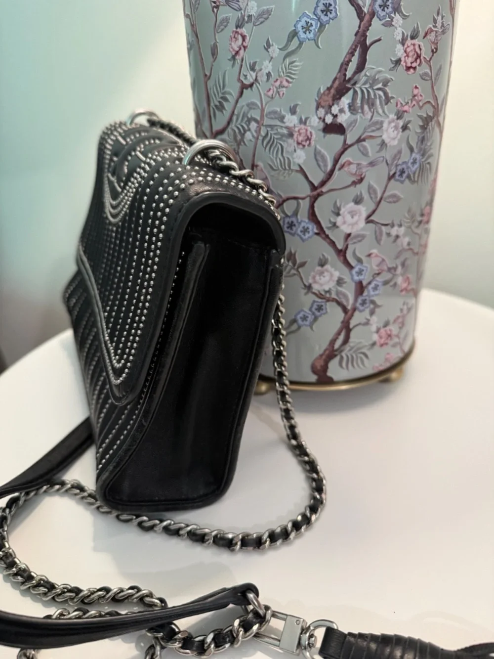 Tory Burch Black Fleming Studded Convertible Shoulder Bag